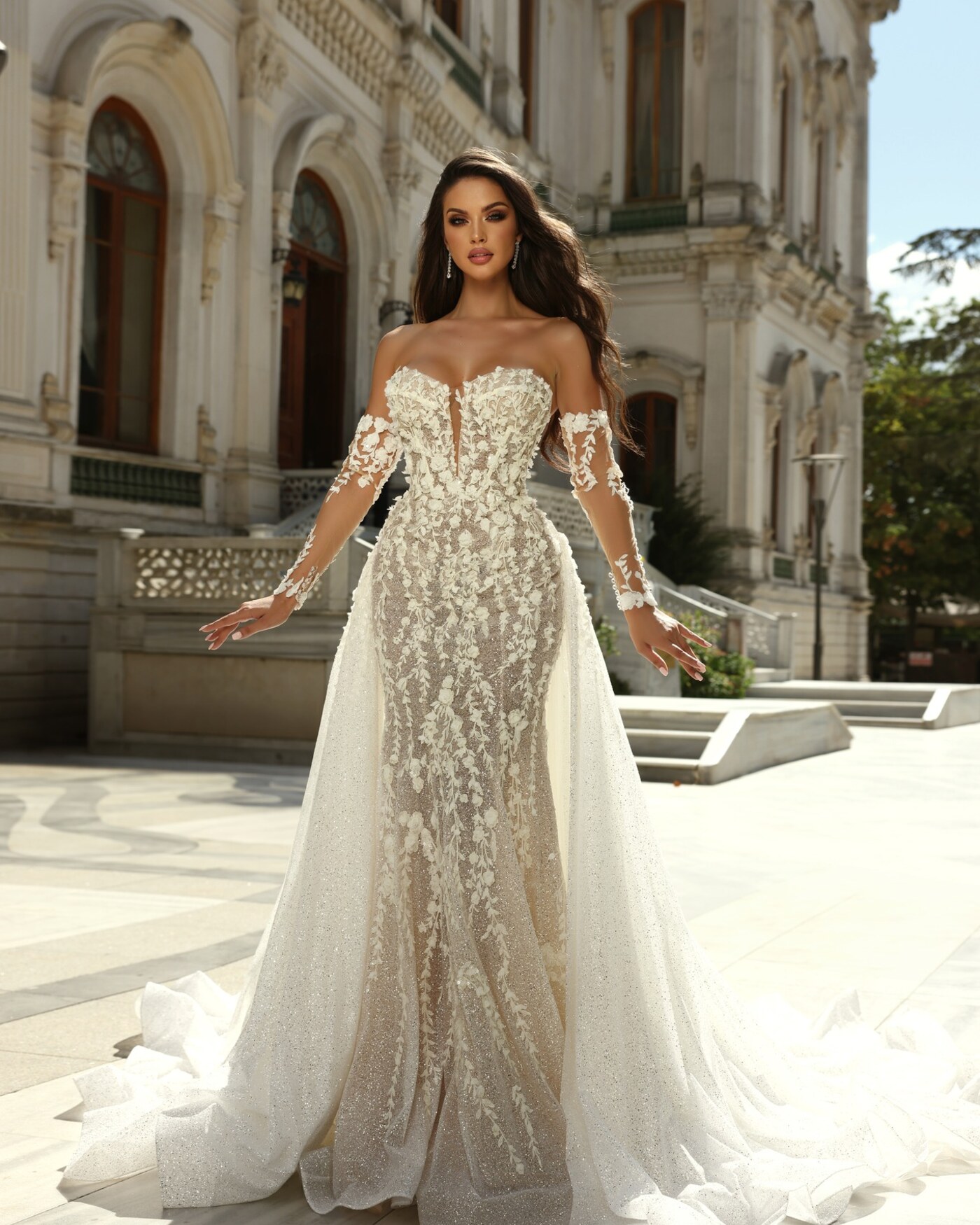 Noiva 1, prova ao espelho, atelier Noiva Lusa